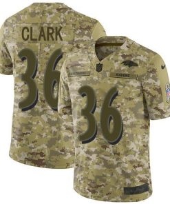 Nike Baltimore Ravens #36 Chuck Clark Camo Stitched NFL Limited 2018 Salute To Service Jersey