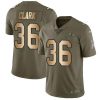 Nike Baltimore Ravens #36 Chuck Clark Olive/Gold Stitched NFL Limited 2017 Salute To Service Jersey