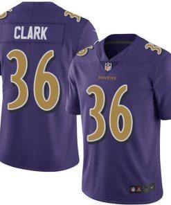 Nike Baltimore Ravens #36 Chuck Clark Purple Stitched NFL Limited Rush Jersey