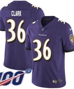 Nike Baltimore Ravens #36 Chuck Clark Purple Team Color Stitched NFL 100th Season Vapor Untouchable Limited Jersey