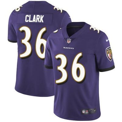 Nike Baltimore Ravens #36 Chuck Clark Purple Team Color Stitched NFL Vapor Untouchable Limited Jersey