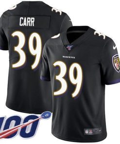 Nike Baltimore Ravens #39 Brandon Carr Black Alternate Stitched NFL 100th Season Vapor Untouchable Limited Jersey