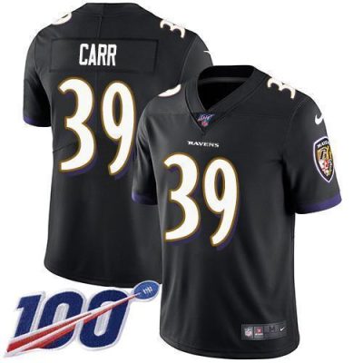 Nike Baltimore Ravens #39 Brandon Carr Black Alternate Stitched NFL 100th Season Vapor Untouchable Limited Jersey