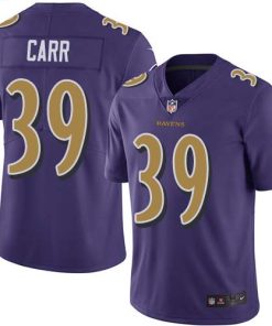 Nike Baltimore Ravens #39 Brandon Carr Purple Stitched NFL Limited Rush Jersey