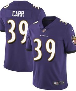 Nike Baltimore Ravens #39 Brandon Carr Purple Team Color Stitched NFL Vapor Untouchable Limited Jersey