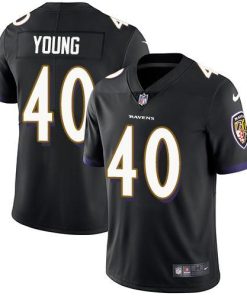 Nike Baltimore Ravens #40 Kenny Young Black Alternate Stitched NFL Vapor Untouchable Limited Jersey