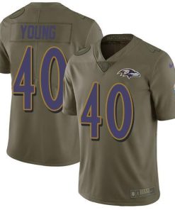 Nike Baltimore Ravens #40 Kenny Young Olive Stitched NFL Limited 2017 Salute To Service Jersey