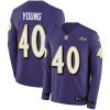 Nike Baltimore Ravens #40 Kenny Young Purple Team Color Stitched NFL Limited Therma Long Sleeve Jersey