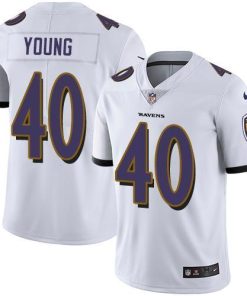 Nike Baltimore Ravens #40 Kenny Young White Stitched NFL Vapor Untouchable Limited Jersey