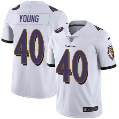 Nike Baltimore Ravens #40 Kenny Young White Stitched NFL Vapor Untouchable Limited Jersey