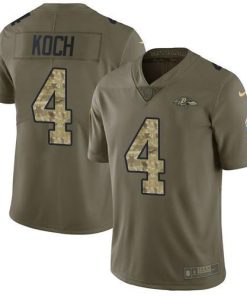 Nike Baltimore Ravens #4 Sam Koch Olive/Camo Stitched NFL Limited 2017 Salute To Service Jersey
