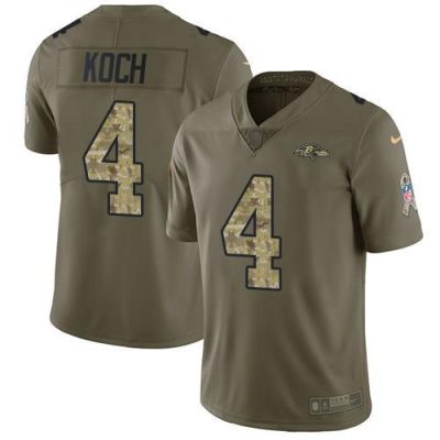 Nike Baltimore Ravens #4 Sam Koch Olive/Camo Stitched NFL Limited 2017 Salute To Service Jersey