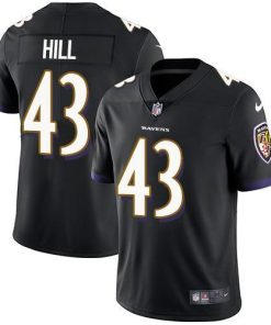 Nike Baltimore Ravens #43 Justice Hill Black Alternate Stitched NFL Vapor Untouchable Limited Jersey