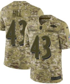Nike Baltimore Ravens #43 Justice Hill Camo Stitched NFL Limited 2018 Salute To Service Jersey