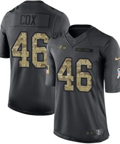 Nike Baltimore Ravens #46 Morgan Cox Black Stitched NFL Limited 2016 Salute to Service Jersey