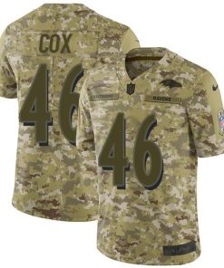 Nike Baltimore Ravens #46 Morgan Cox Camo Stitched NFL Limited 2018 Salute To Service Jersey