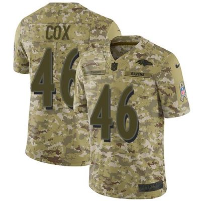 Nike Baltimore Ravens #46 Morgan Cox Camo Stitched NFL Limited 2018 Salute To Service Jersey
