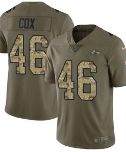 Nike Baltimore Ravens #46 Morgan Cox Olive/Camo Stitched NFL Limited 2017 Salute To Service Jersey