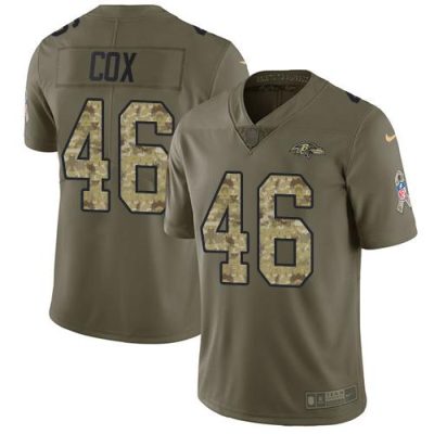 Nike Baltimore Ravens #46 Morgan Cox Olive/Camo Stitched NFL Limited 2017 Salute To Service Jersey