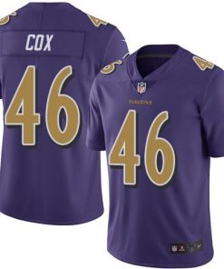 Nike Baltimore Ravens #46 Morgan Cox Purple Stitched NFL Limited Rush Jersey