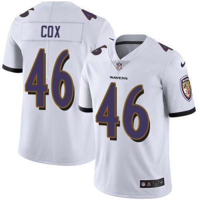 Nike Baltimore Ravens #46 Morgan Cox White Stitched NFL Vapor Untouchable Limited Jersey