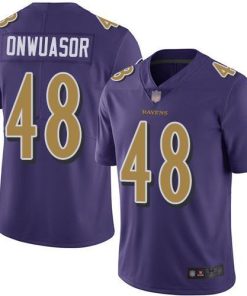 Nike Baltimore Ravens #48 Patrick Onwuasor Purple Stitched NFL Limited Rush Jersey