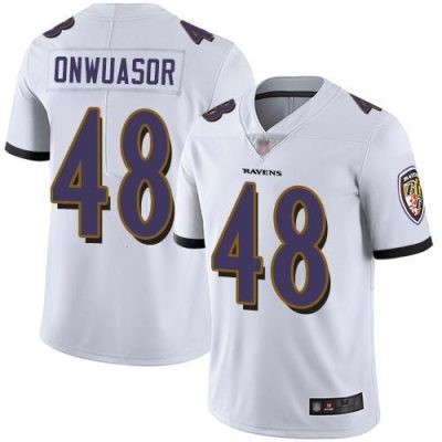 Nike Baltimore Ravens #48 Patrick Onwuasor White Stitched NFL Vapor Untouchable Limited Jersey