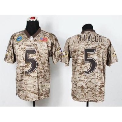 Nike Baltimore Ravens #5 Joe Flacco Camo Stitched NFL New Elite USMC Jersey