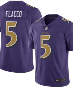 Nike Baltimore Ravens #5 Joe Flacco Purple Stitched NFL Limited Rush Jersey