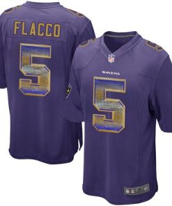 Nike Baltimore Ravens #5 Joe Flacco Purple Team Color Stitched NFL Limited Strobe Jersey