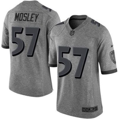 Nike Baltimore Ravens #57 C.J. Mosley Gray Stitched NFL Limited Gridiron Gray Jersey