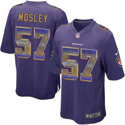 Nike Baltimore Ravens #57 C.J. Mosley Purple Team Color Stitched NFL Limited Strobe Jersey