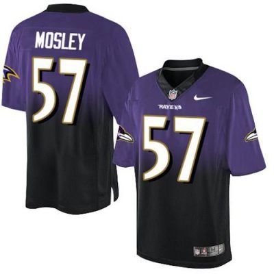 Nike Baltimore Ravens #57 C.J. Mosley Purple/Black Stitched NFL Elite Fadeaway Fashion Jersey