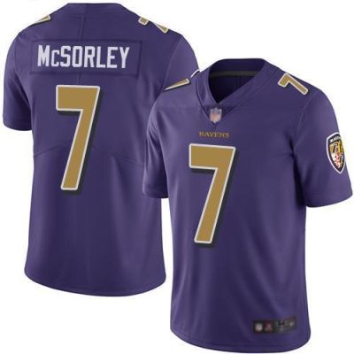 Nike Baltimore Ravens #7 Trace McSorley Purple Stitched NFL Limited Rush Jersey