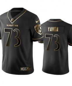 Nike Baltimore Ravens #73 Marshal Yanda Black Golden Limited Edition Stitched NFL Jersey