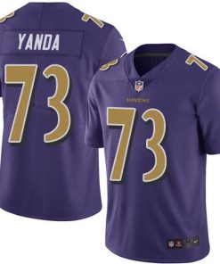 Nike Baltimore Ravens #73 Marshal Yanda Purple Stitched NFL Limited Rush Jersey