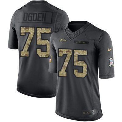 Nike Baltimore Ravens #75 Jonathan Ogden Black Stitched NFL Limited 2016 Salute to Service Jersey