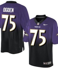 Nike Baltimore Ravens #75 Jonathan Ogden Purple/Black Stitched NFL Elite Fadeaway Fashion Jersey