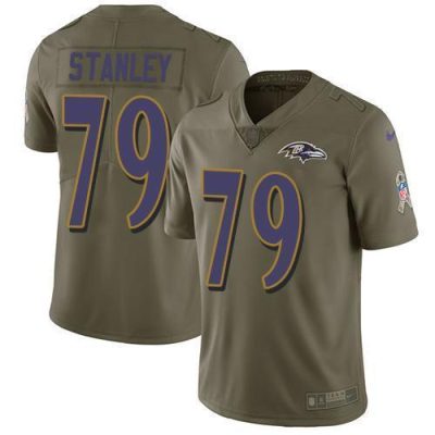Nike Baltimore Ravens #79 Ronnie Stanley Olive Stitched NFL Limited 2017 Salute To Service Jersey