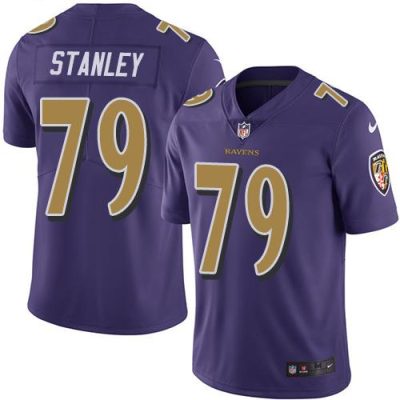 Nike Baltimore Ravens #79 Ronnie Stanley Purple Stitched NFL Limited Rush Jersey