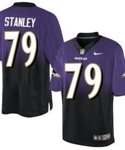 Nike Baltimore Ravens #79 Ronnie Stanley Purple/Black Stitched NFL Elite Fadeaway Fashion Jersey
