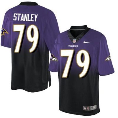 Nike Baltimore Ravens #79 Ronnie Stanley Purple/Black Stitched NFL Elite Fadeaway Fashion Jersey