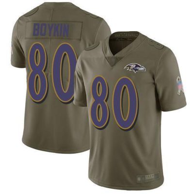 Nike Baltimore Ravens #80 Miles Boykin Olive Stitched NFL Limited 2017 Salute To Service Jersey
