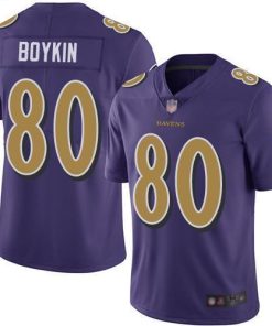 Nike Baltimore Ravens #80 Miles Boykin Purple Stitched NFL Limited Rush Jersey