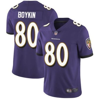 Nike Baltimore Ravens #80 Miles Boykin Purple Team Color Stitched NFL Vapor Untouchable Limited Jersey