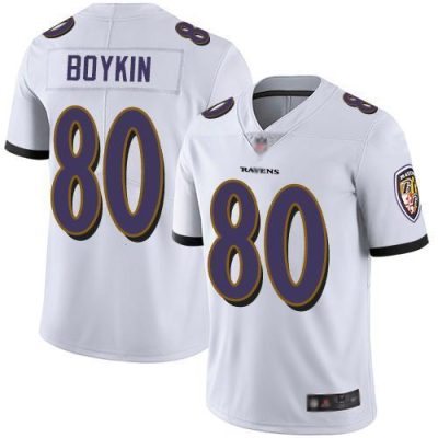 Nike Baltimore Ravens #80 Miles Boykin White Stitched NFL Vapor Untouchable Limited Jersey