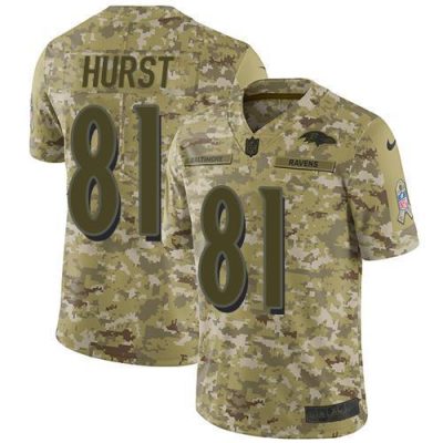 Nike Baltimore Ravens #81 Hayden Hurst Camo Stitched NFL Limited 2018 Salute To Service Jersey