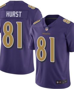 Nike Baltimore Ravens #81 Hayden Hurst Purple Stitched NFL Limited Rush Jersey