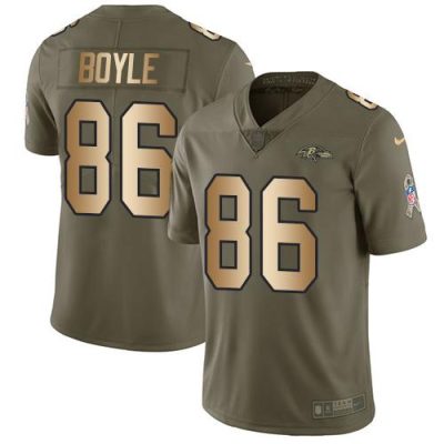 Nike Baltimore Ravens #86 Nick Boyle Olive/Gold Stitched NFL Limited 2017 Salute To Service Jersey