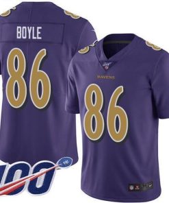 Nike Baltimore Ravens #86 Nick Boyle Purple Stitched NFL Limited Rush 100th Season Jersey